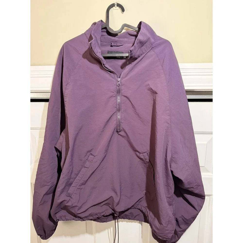 Diamond Supply Co Mens Purple Half Zip Windbreaker Pullover‎ Jacket Large